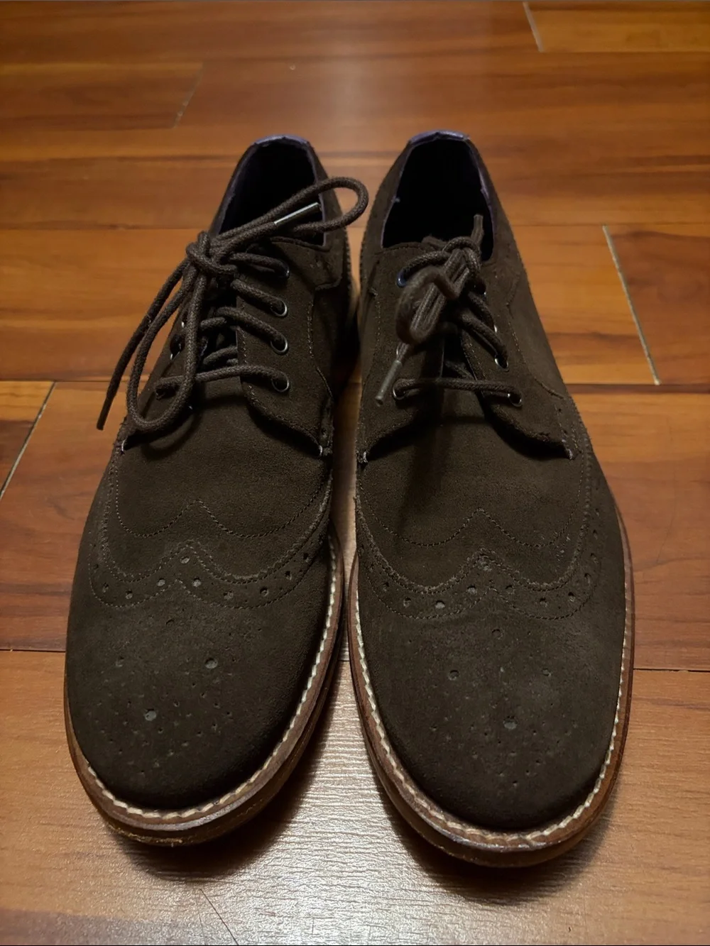 Ted Baker Men's Brown Suede Wingtip Oxford Dress Shoes Sz 8